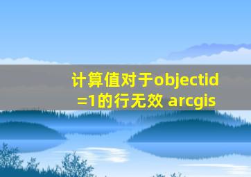 计算值对于objectid=1的行无效 arcgis